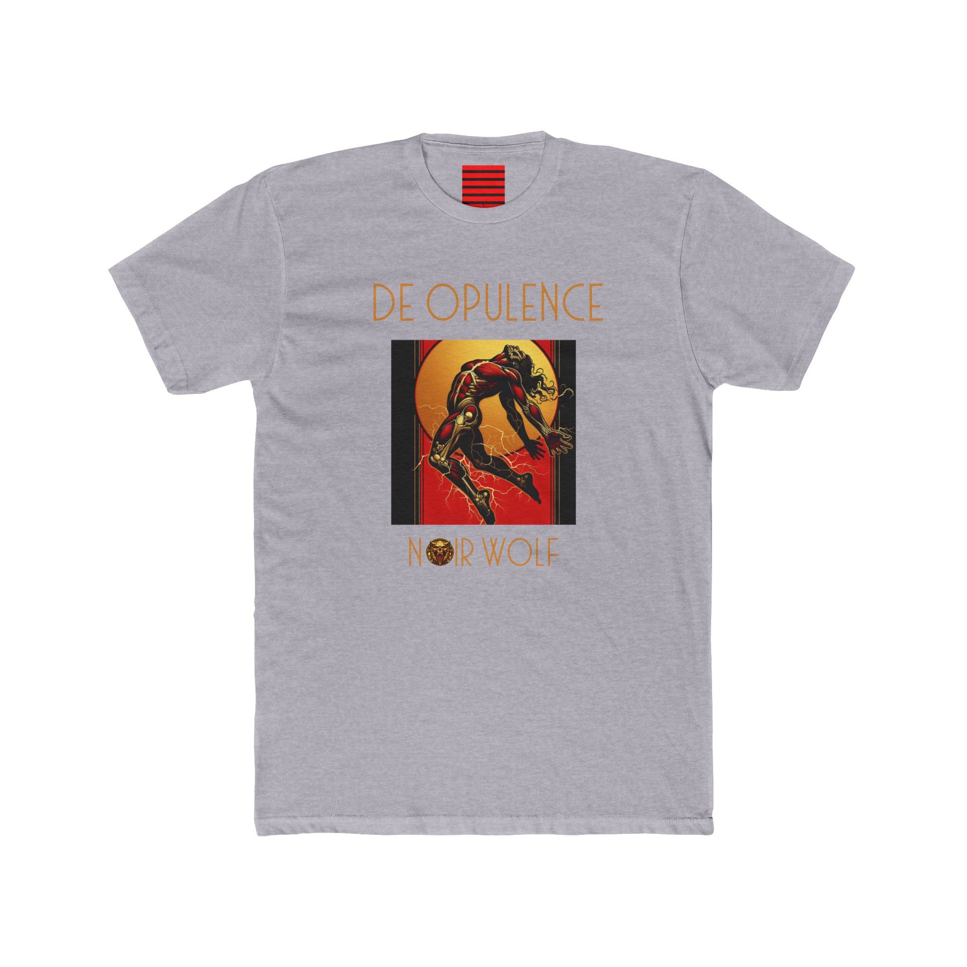 Unisex Cotton Crew Tee De Opulence by Noir Wolf Heather Grey