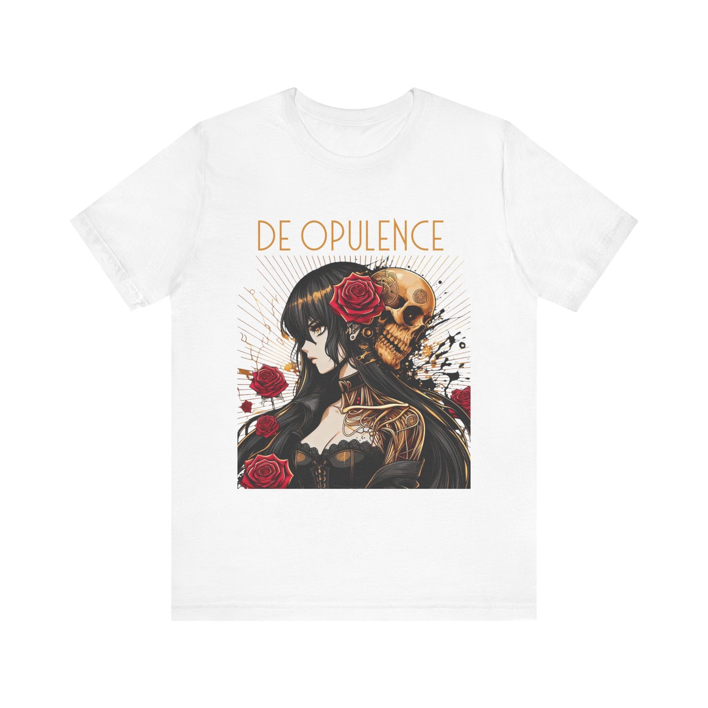 Unisex Jersey Short Sleeve Tee De Opulence by Noir Wolf White