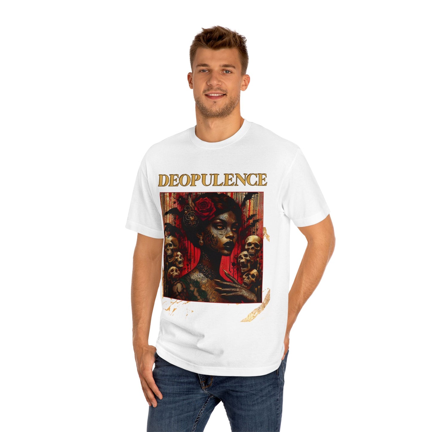 Deopulence Noir Wolf Graphic Tee — Dark Art Portrait T-Shirt