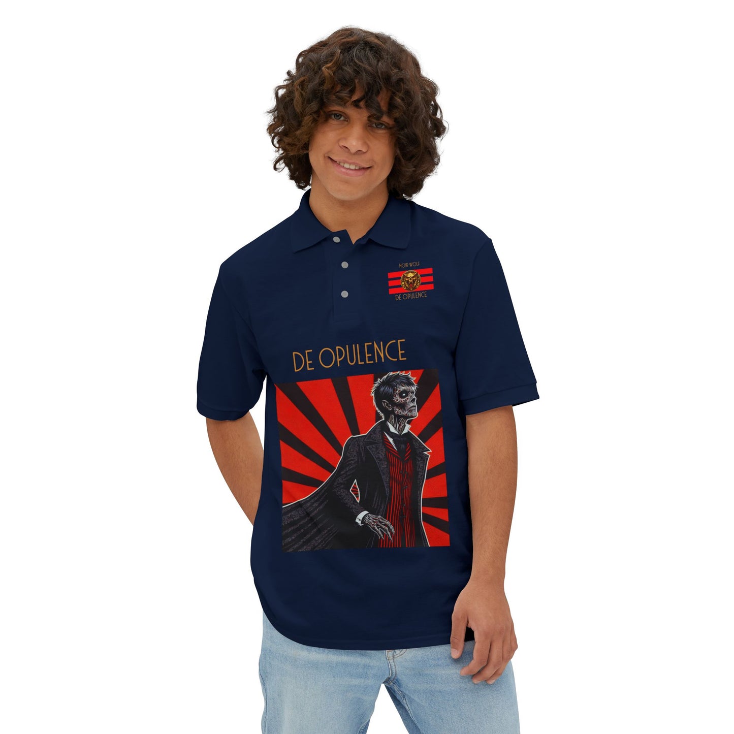 Men's Piqué Polo De Opulence by Noir wolf