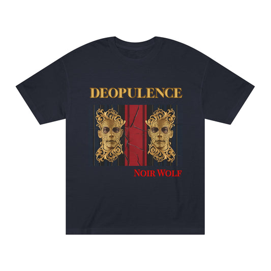 Deopulence Noir Wolf Tee — Vintage Gold Mask Graphic T-Shirt