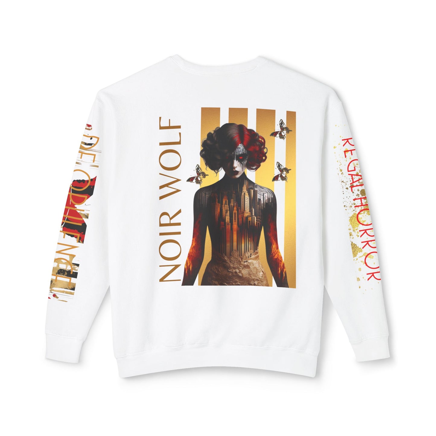 Unisex Lightweight Crewneck Sweatshirt De Opulence by Noir Wolf