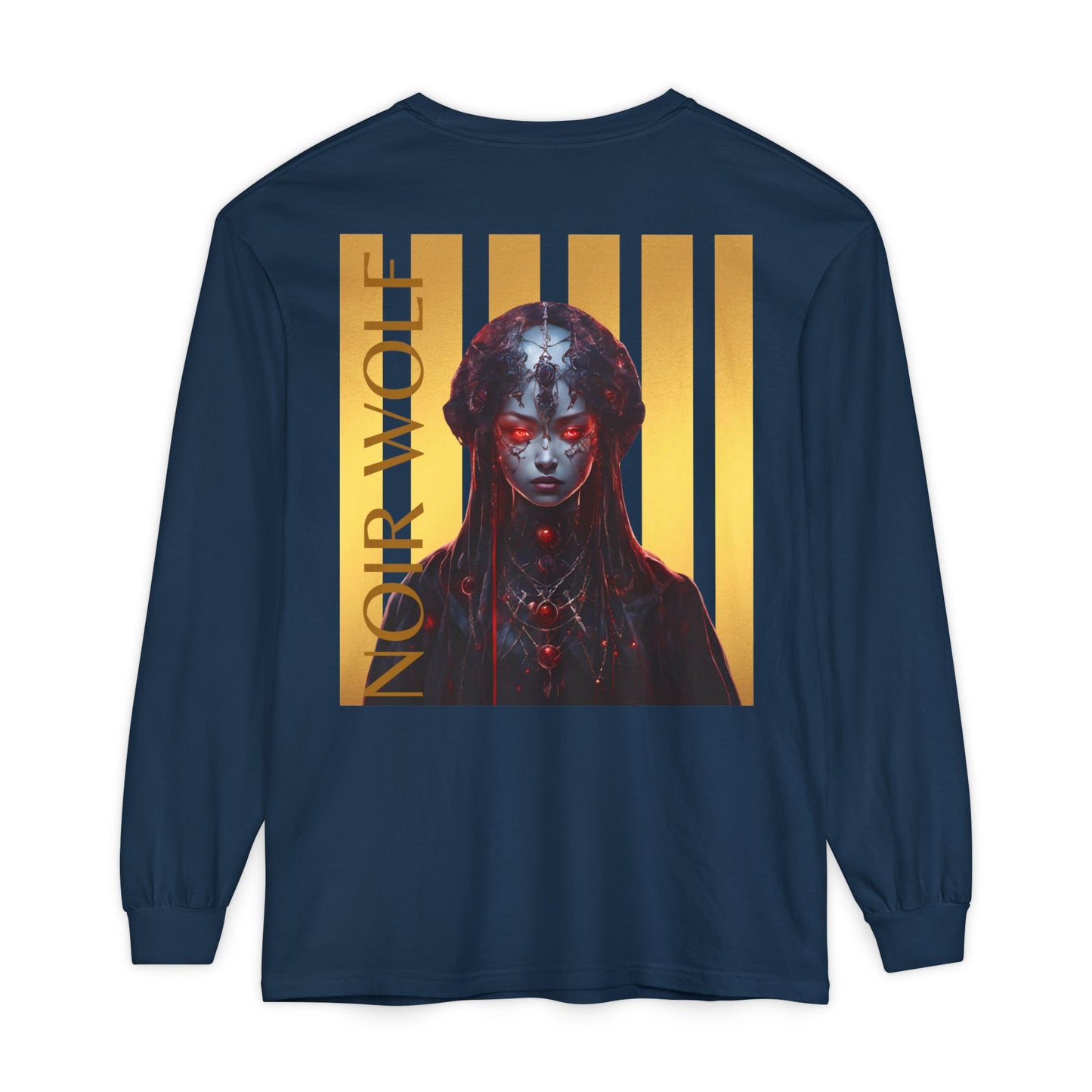 Butterfly & Noir Wolf Unisex Long Sleeve T-Shirt - Stylish Graphic Tee for Artsy Souls