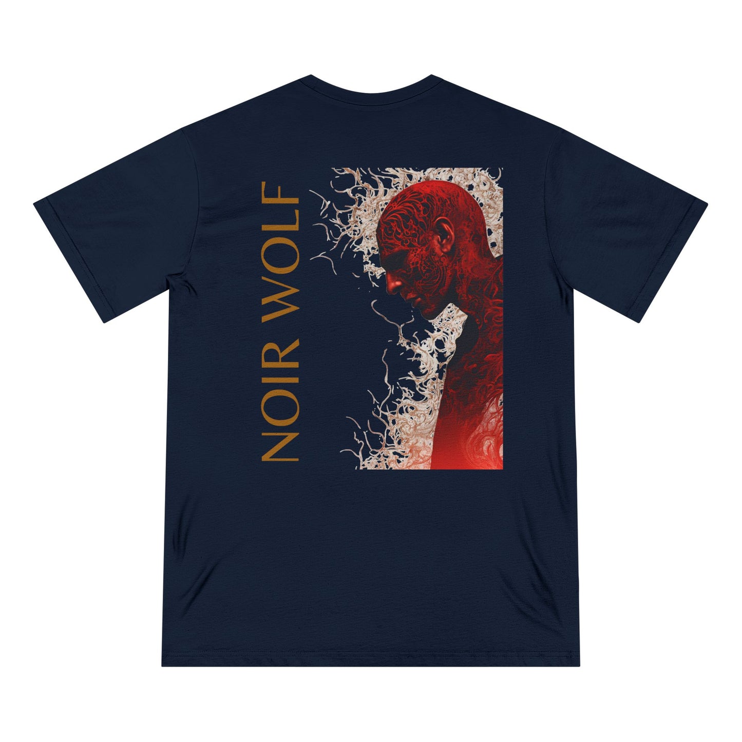 Artistic Butterfly and Wolf Organic T-Shirt - Nature-Inspired Apparel