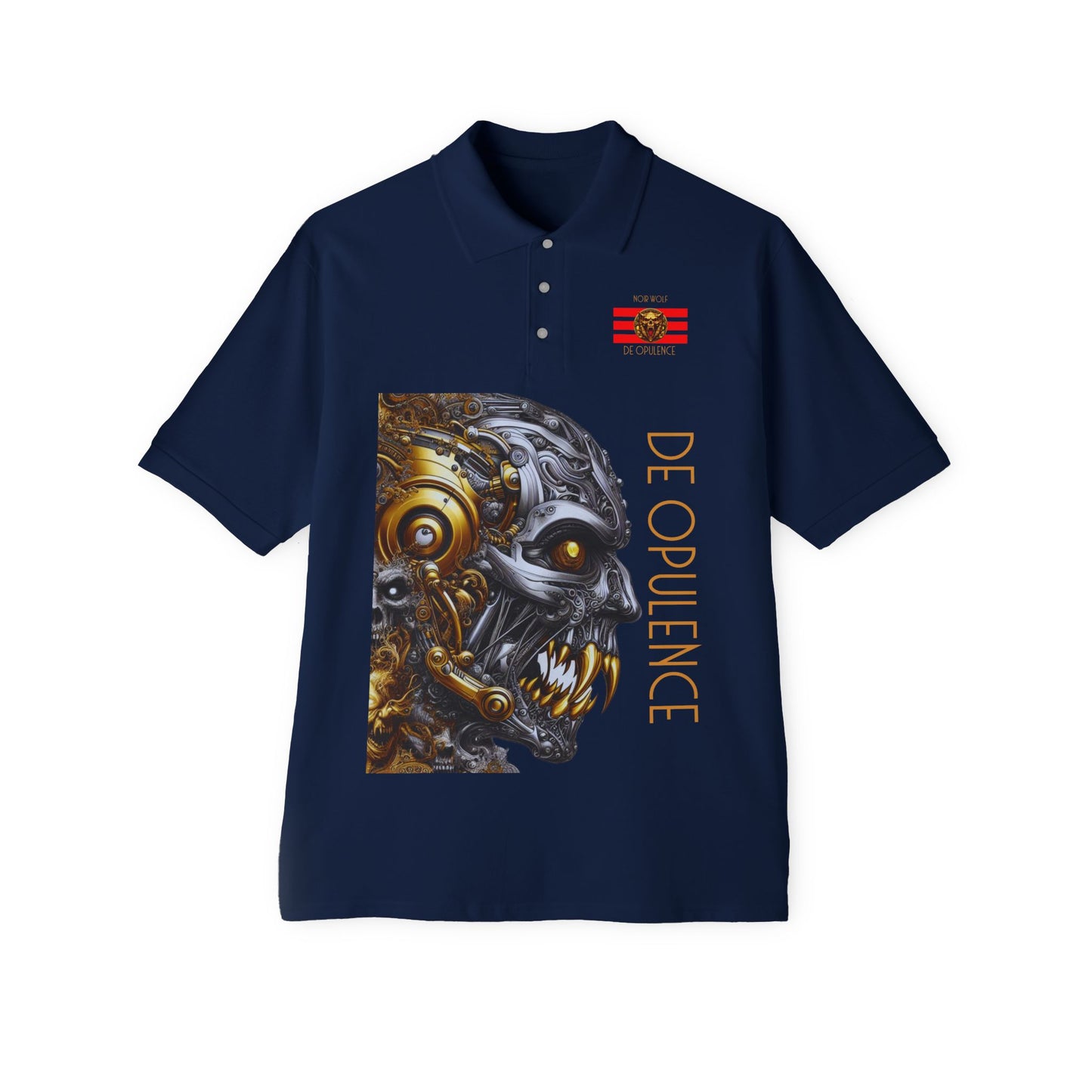 Men's Piqué Polo De Opulence by Noir Wolf the style of grace J. Navy