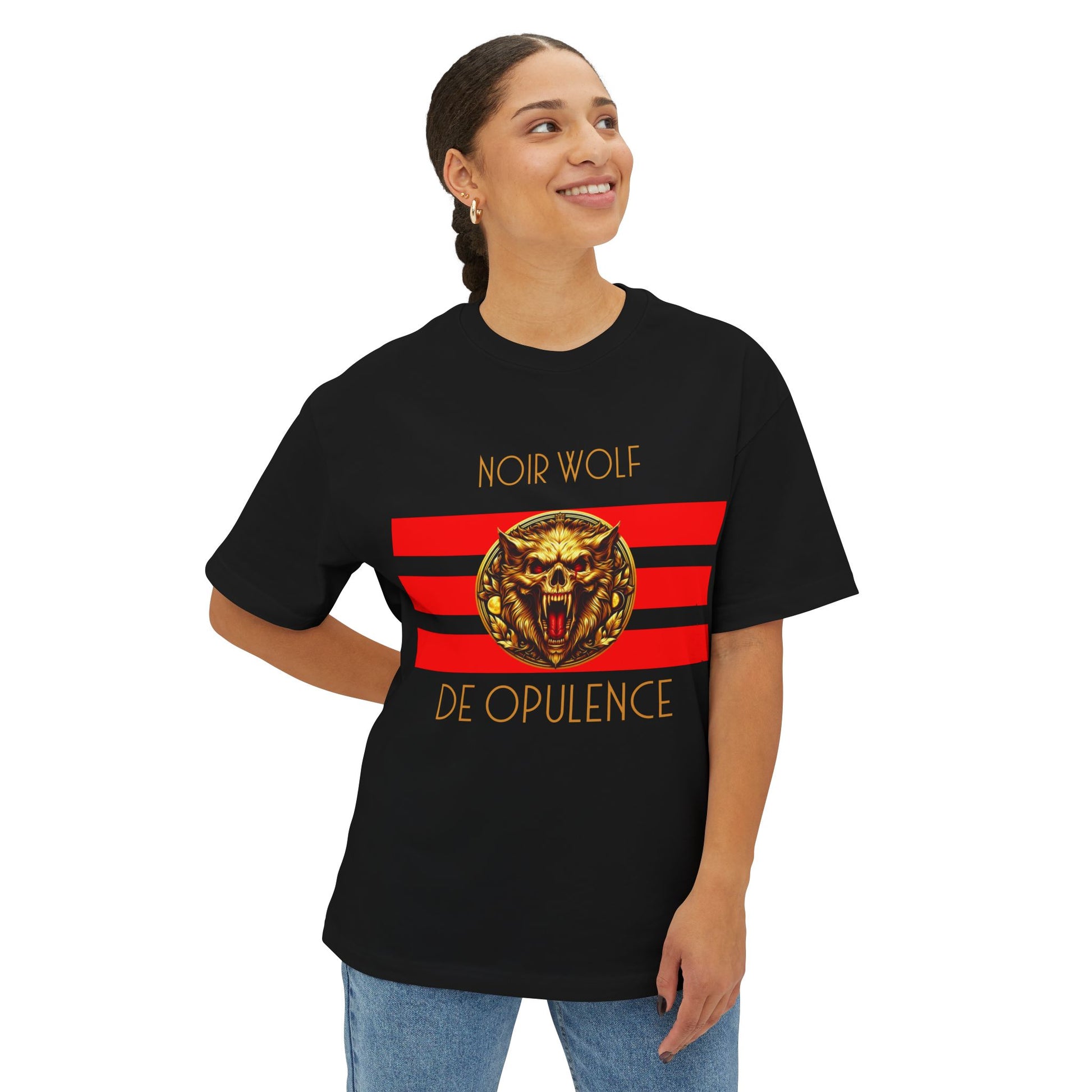 Unisex Oversized Boxy Tee De Opulence by Noir Wolf