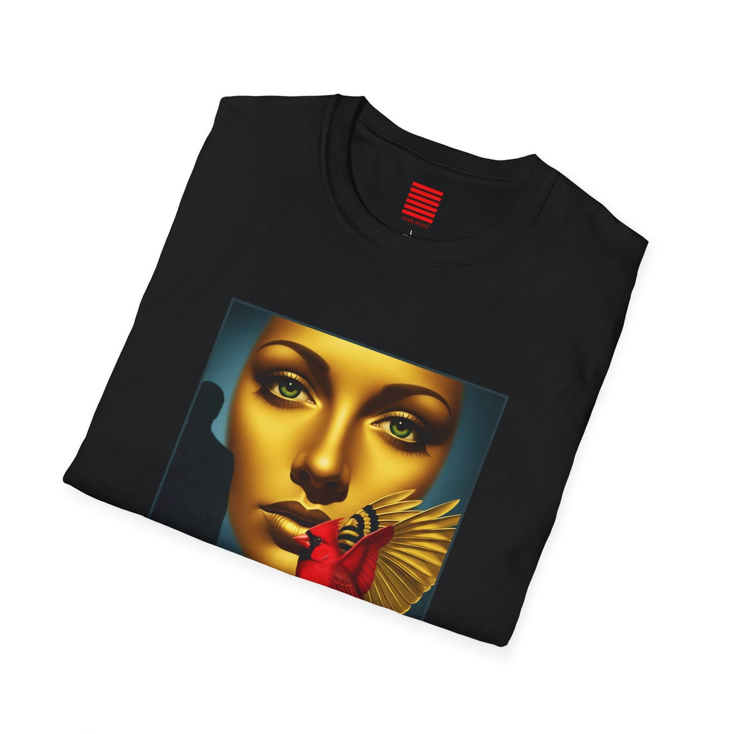 Chic Graphic T-Shirt for Art Lovers, Unisex Softstyle Tee, Vintage Fashion Top, Stylish Gift for Birthdays, Casual Wear