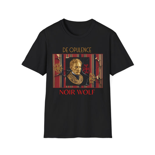 Noir Wolf Graphic T-Shirt - Artistic Wave Design - Unisex Softstyle Tee