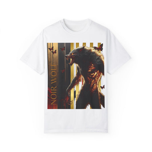 Unisex Garment-Dyed T-shirt NOIR WOLF De Opulence