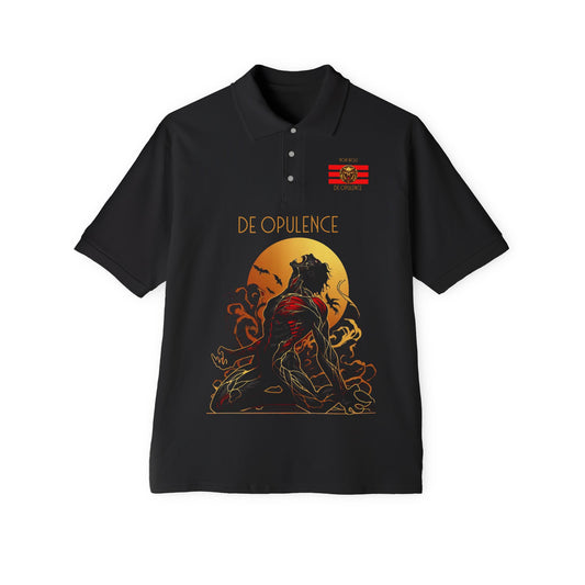 Men's Piqué Polo De Opulence by Noir Wolf Black