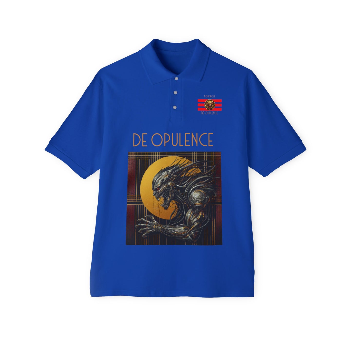 Men's Piqué Polo De Opulence by Noir Wolf Royal
