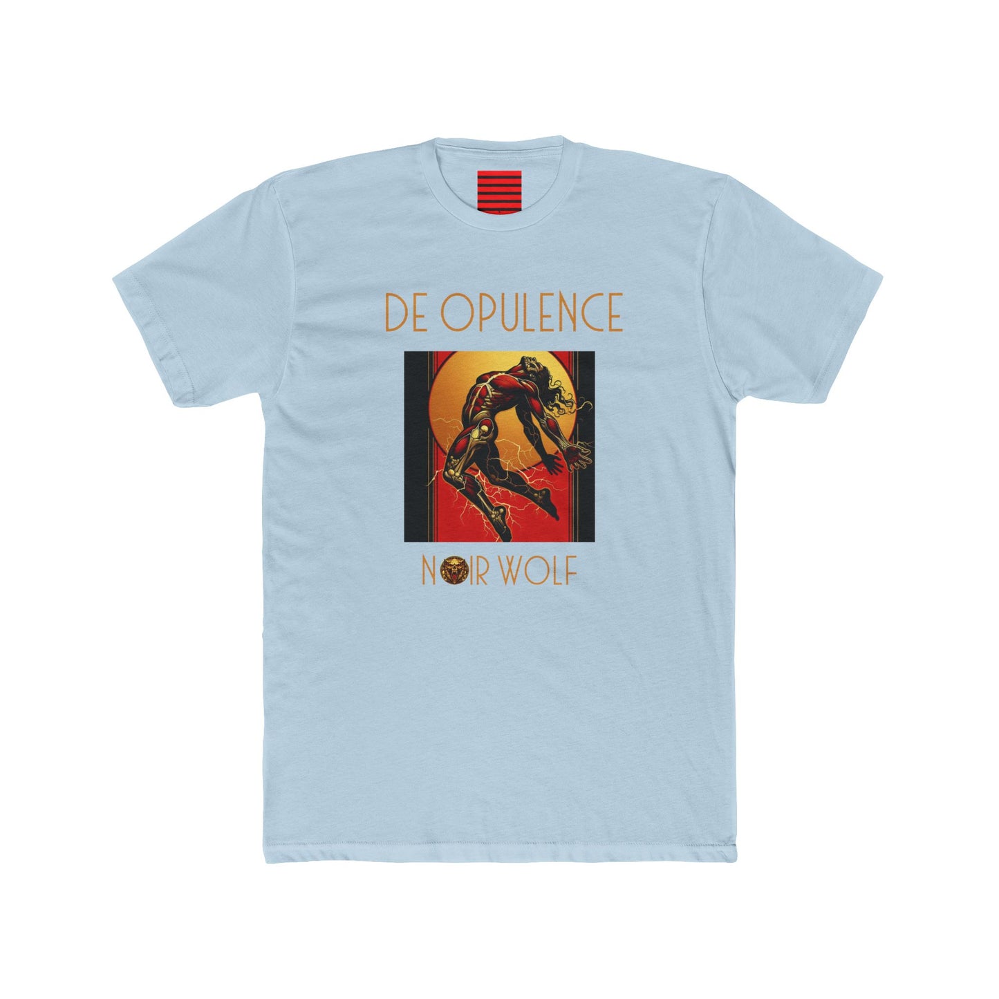 Unisex Cotton Crew Tee De Opulence by Noir Wolf Solid Light Blue