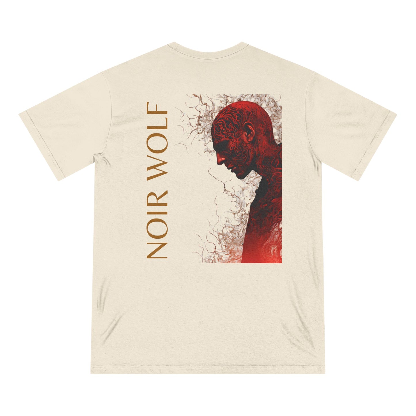 Artistic Butterfly and Wolf Organic T-Shirt - Nature-Inspired Apparel
