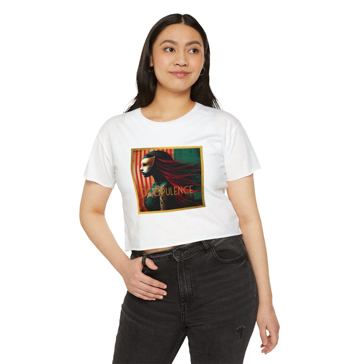 Bohemian Women's Festival Crop Top - Depoulence & Noir Wolf Design