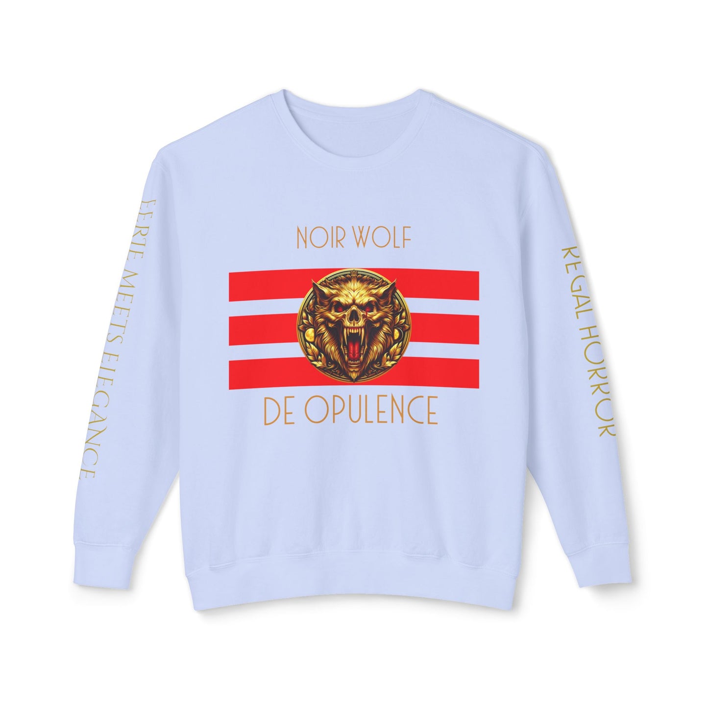 Unisex Lightweight Crewneck Sweatshirt De Opulence by Noir Wolf Hydrangea