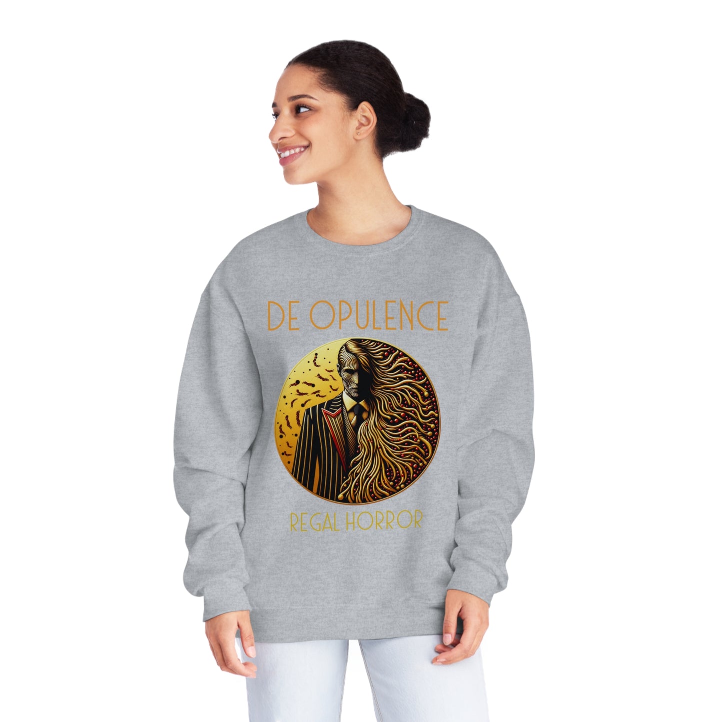 Unisex NuBlend® Crewneck Sweatshirt De Opulence by Noir Wolf the style of grace