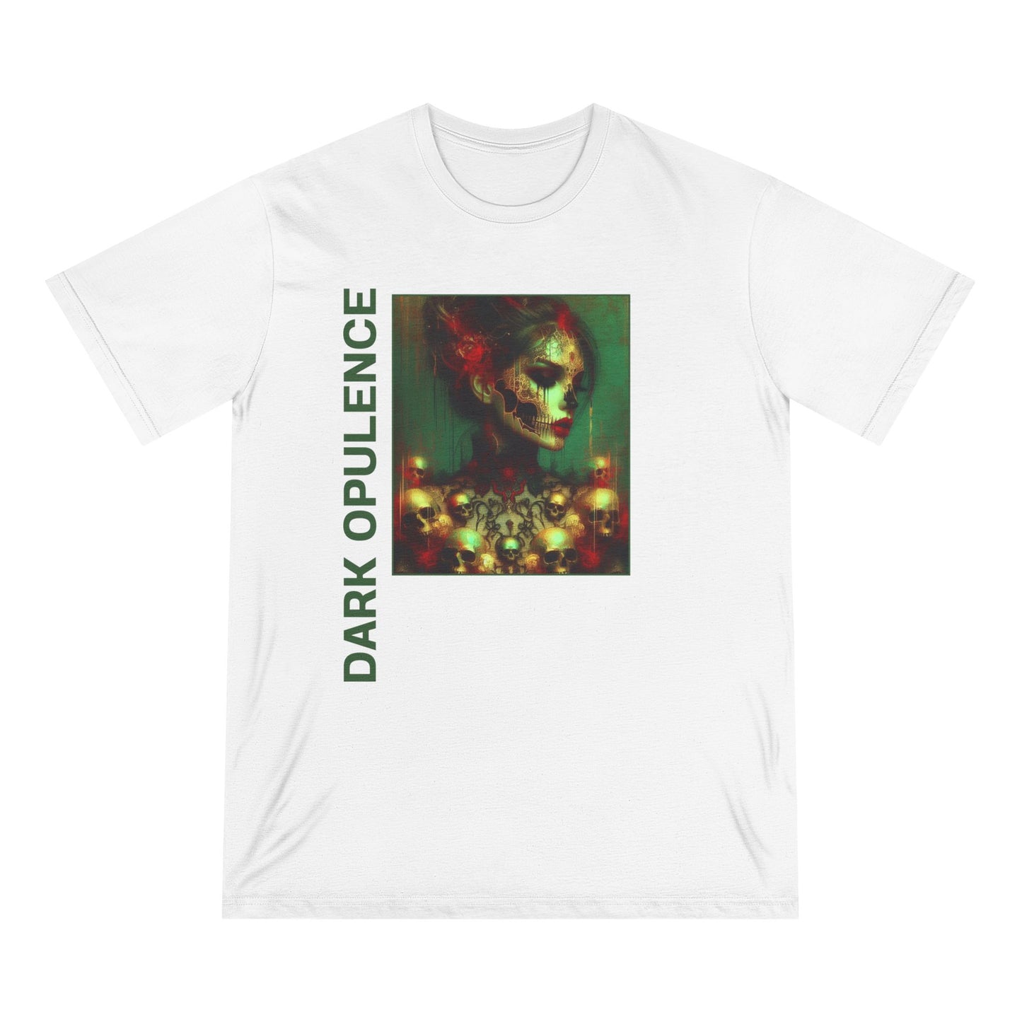 Dark Opulence Organic T-Shirt - Elegant Skull & Butterfly Design