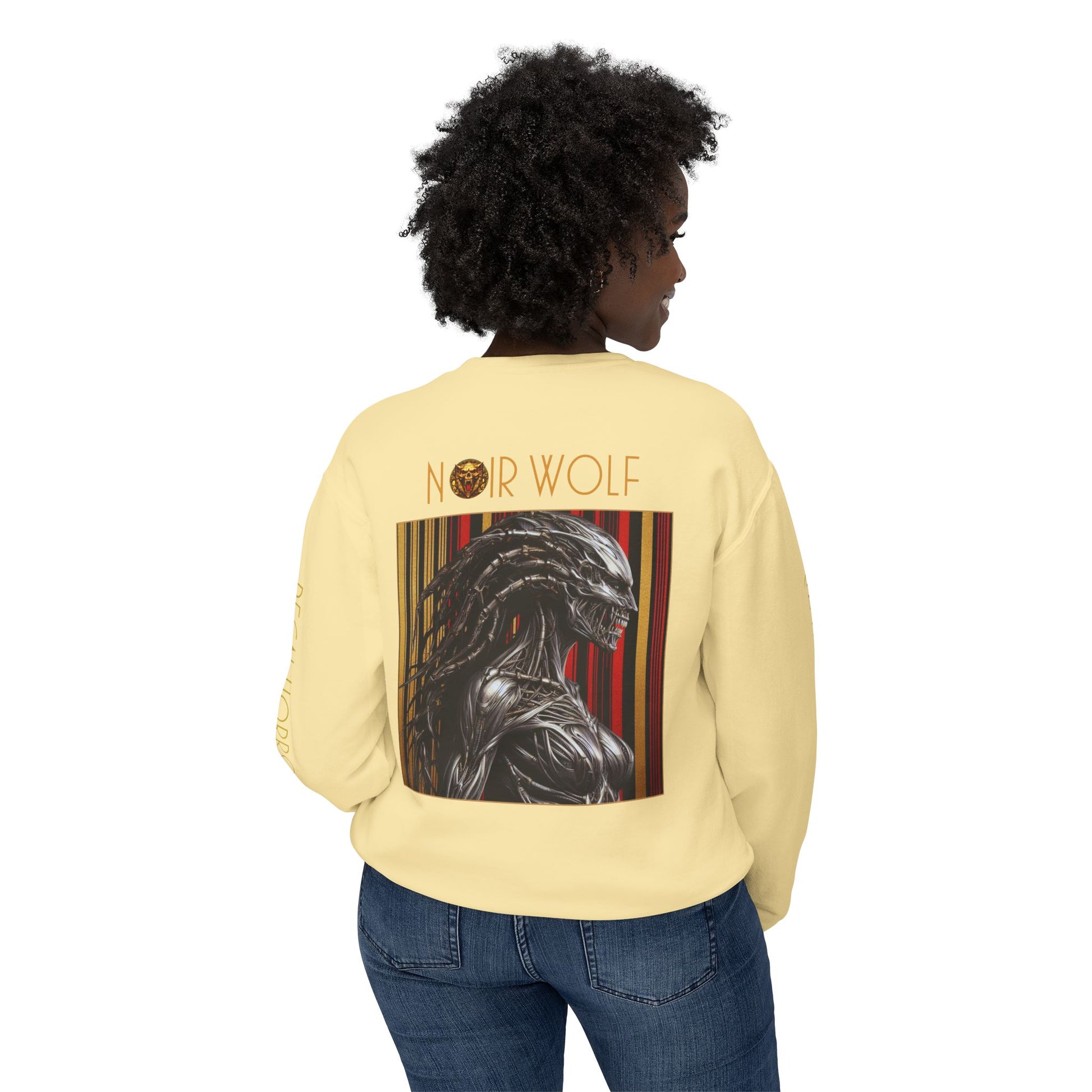 Unisex Lightweight Crewneck Sweatshirt De Opulence by Noir Wolf