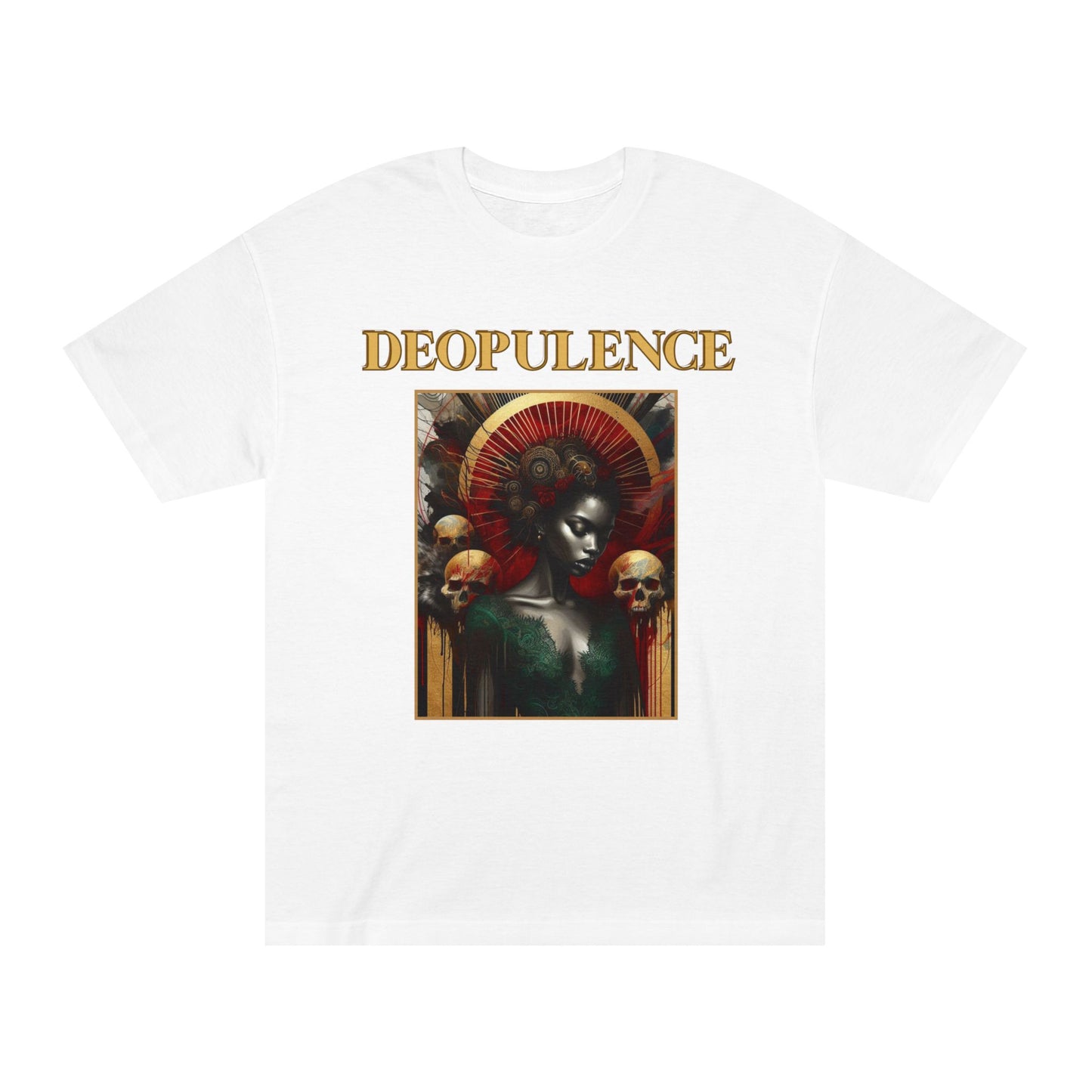Horrors Gold Opulence T-Shirt — Gothic Gold Horror Graphic Tee