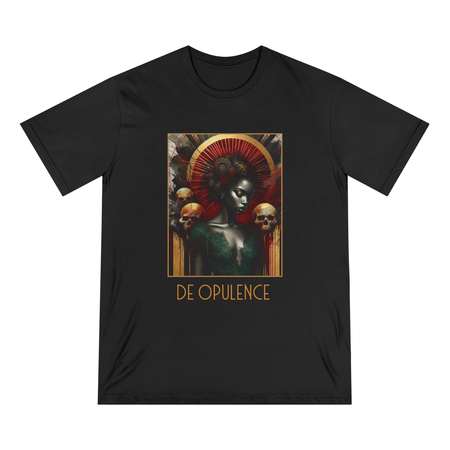 Stylish Organic T-Shirt with 'De Opulence' and 'Noir Wolf' Designs - Perfect for Bold Fashion Statements
