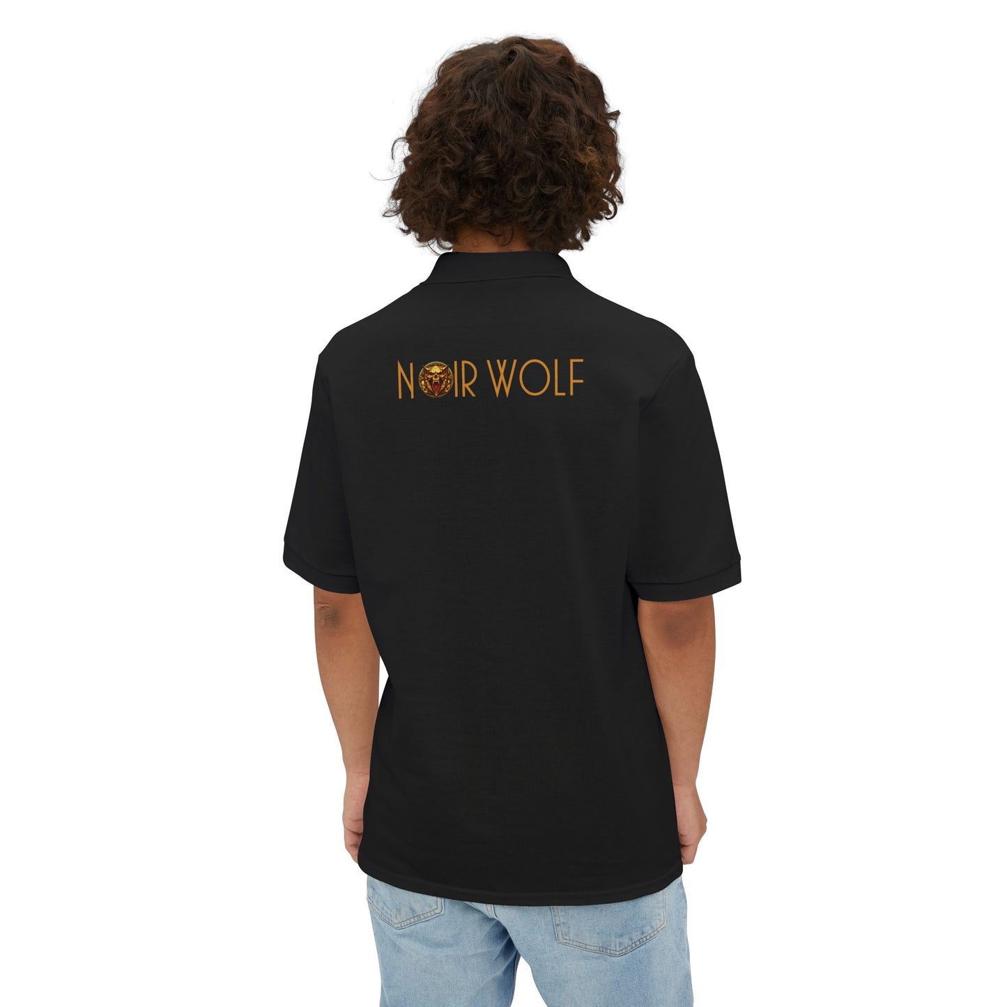 Men's Piqué Polo De Opulence by Noir Wolf the style of grace